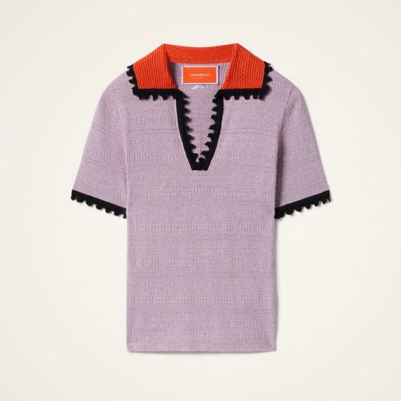 LA DoubleJ Lilac and Orange Knit Top - Picture 2 of 4